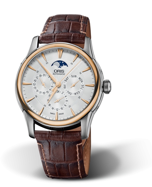 Oris 01 582 7689 6351-07 5 21 70FC : Artelier Complication 40.5 Stainless Steel - Rose Gold / Silver