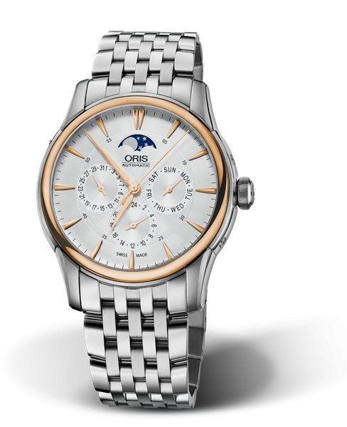 Oris 01 582 7689 6351-07 8 21 77 : Artelier Complication 40.5 Stainless Steel - Rose Gold / Silver / Bracelet