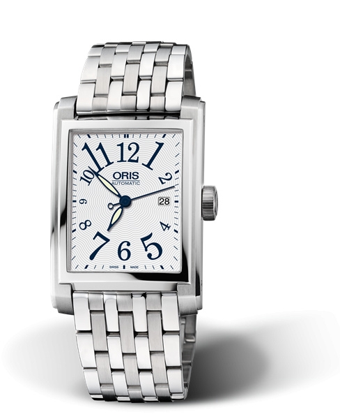 Oris 01 583 7657 4061-07 8 21 82 : Rectangular Date 30 Stainless Steel / Silver - Arabic / Bracelet