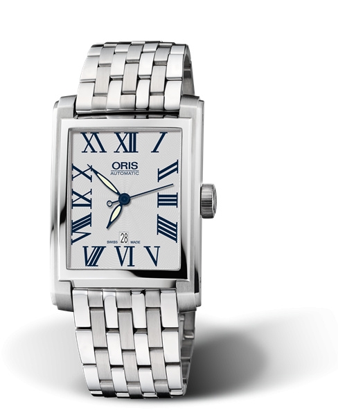 Oris 01 583 7657 4071-07 8 21 82 : Rectangular Date 30 Stainless Steel / Silver - Roman / Bracelet
