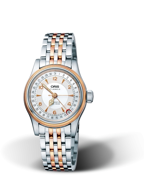Oris 01 584 7558 4361-07 8 16 63 : Big Crown Pointer Date 32 Stainless Steel - Rose Gold / Silver / Bracelet