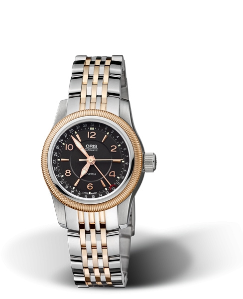Oris 01 584 7626 4364-07 8 15 78 : Big Crown Pointer Date 30 Stainless Steel - Rose Gold / Black / Bracelet
