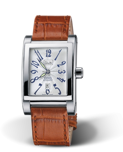 Oris 01 585 7525 4061-07 5 20 42FC : Rectangular Day Date 30 Stainless Steel / Silver