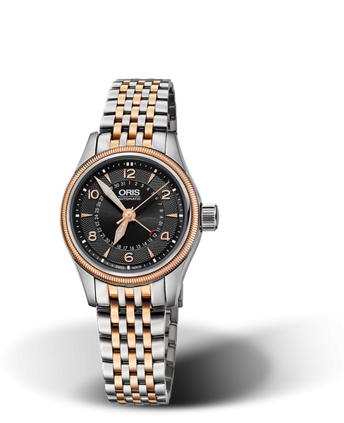 Oris 01 594 7680 4364-07 8 14 32 : Big Crown Pointer Date 29 Stainless Steel - Rose Gold / Black / Bracelet