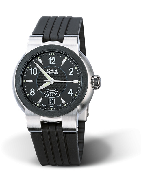 Oris 01 635 7518 4464-07 4 24 14 : TT1 Day Date Stainless Steel - Rubber / Black / Rubber