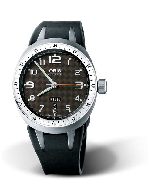 Oris 01 635 7588 7069-07 4 28 02T : TT3 Day Date Titanium / Brown / Rubber