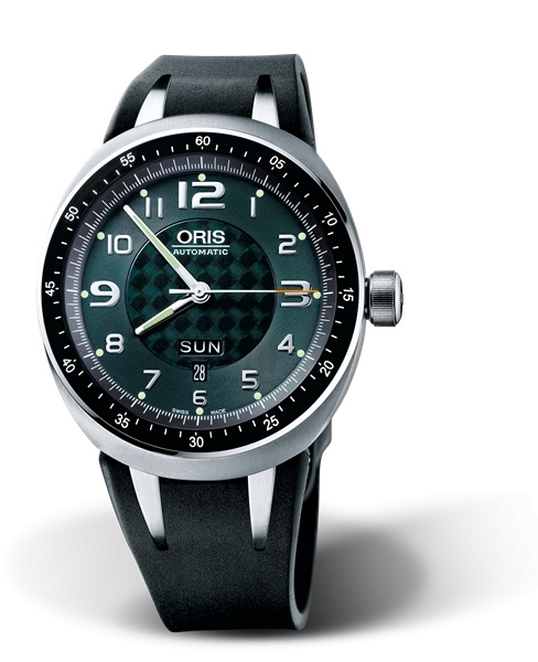 Oris 01 635 7589 7067-07 4 28 02T : TT3 Day Date Titanium / Green / Rubber