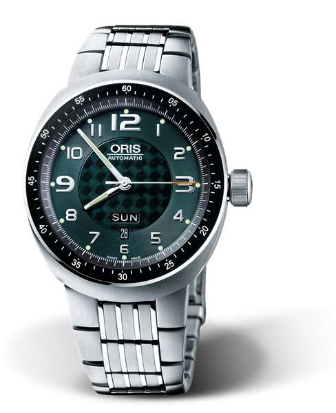 Oris 01 635 7589 7067-07 8 28 70 : TT3 Day Date Titanium / Green / Bracelet