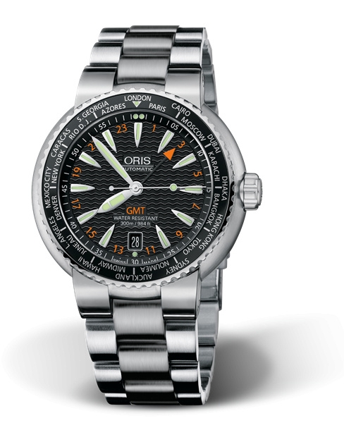 Oris 01 668 7608 8454-07 8 24 01PEB : Divers GMT Date Stainless Steel / Black / Bracelet