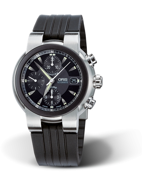 Oris 01 674 7521 4464-07 4 24 14 : TT1 Chronograph Stainless Steel - Rubber / Black / Rubber