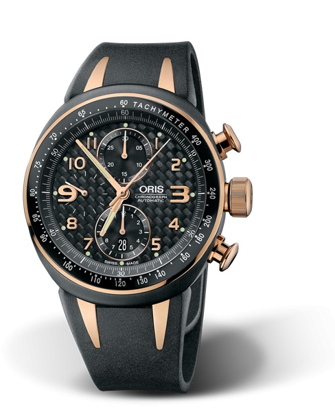 Oris 01 674 7587 7764-07 4 28 03R : TT3 Chronograph Titanium - Rose Gold / Black / Rubber