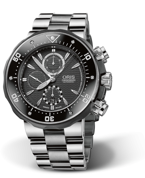 Oris 01 674 7630 7154-Set : ProDiver Chronograph Titanium / Black / Bracelet