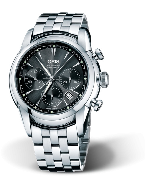 Oris 01 676 7547 4054-07 8 22 71 : Artelier Chronograph 44.5 Stainless Steel / Black / Bracelet