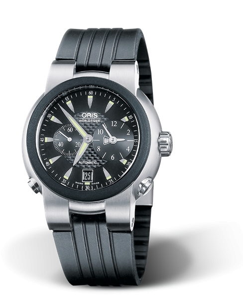 Oris 01 690 7527 4464-07 4 24 14 : TT1 Worldtimer Stainless Steel - Rubber / Black / Rubber
