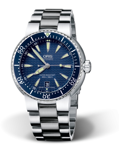 Oris 01 733 7533 8555-07 8 24 01PEB : Divers Date Stainless Steel / Blue / Bracelet