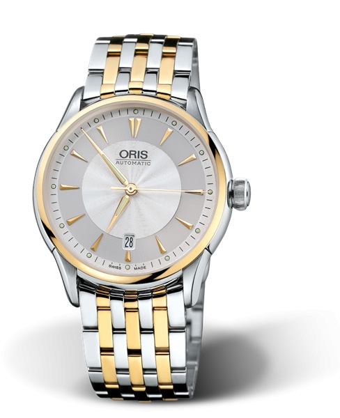 Oris 01 733 7591 4351-07 8 21 74 : Artelier Date 40 Stainless Steel - Yellow Gold / Silver / Bracelet