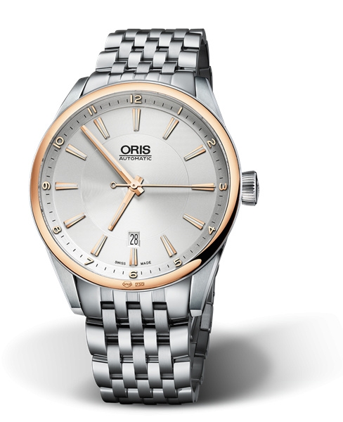 Oris 01 733 7642 6331-07 8 21 80 : Artix Date 42 Stainless Steel - Rose Gold / Silver / Bracelet