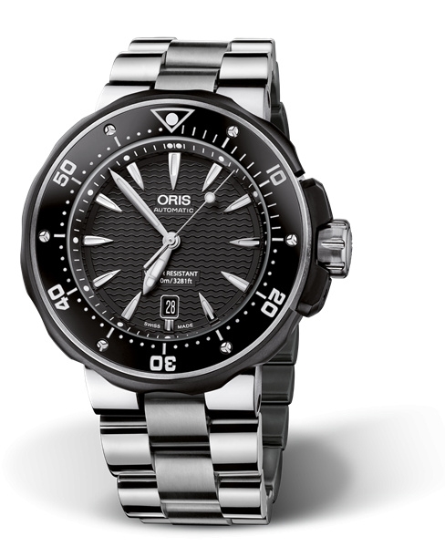 Oris 01 733 7646 7154-07 8 26 71PEB : ProDiver Date Titanium / Black / Bracelet
