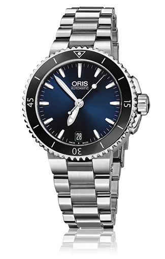 Oris 01 733 7652 4135-07 8 18 01P : Aquis Date 36 Stainless Steel / Blue / Bracelet