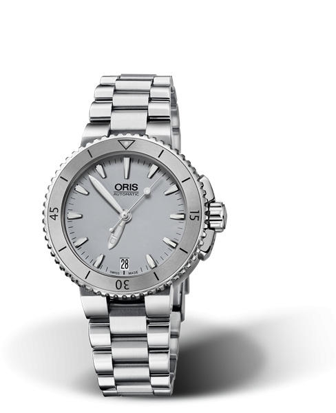 Oris 01 733 7652 4143-07 8 18 01P : Aquis Date 36 Stainless Steel / Grey / Bracelet