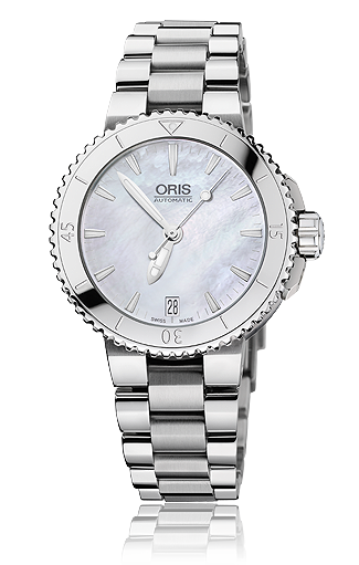 Oris 01 733 7652 4151-07 8 18 01P : Aquis Date 36 Stainless Steel / MOP / Bracelet