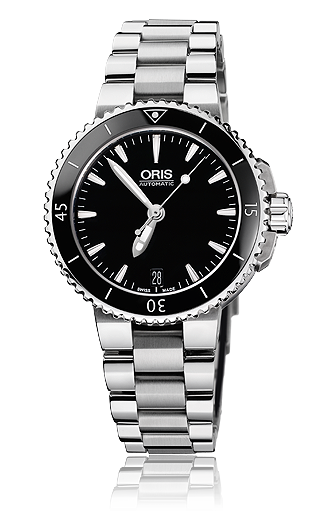 Oris 01 733 7652 4154-07 8 18 01P : Aquis Date 36 Stainless Steel / Black / Bracelet