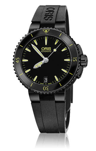 Oris 01 733 7652 4722-07 4 18 34B : Aquis Date 36 DLC / Black / Rubber