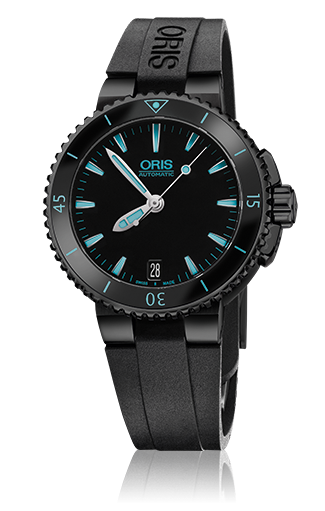 Oris 01 733 7652 4725-07 4 18 34B : Aquis Date 36 DLC / Black / Rubber
