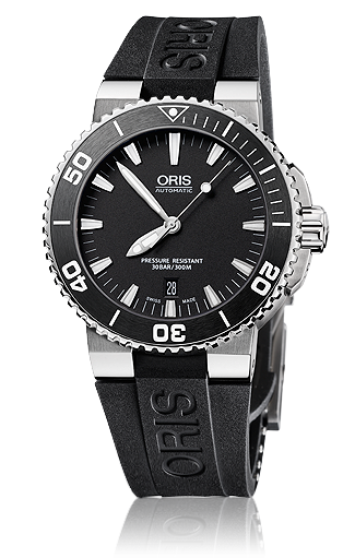 Oris 01 733 7653 4154-07 4 26 34EB : Aquis Date 43 Stainless Steel / Black / Rubber