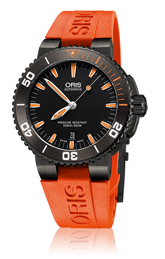 Oris 01 733 7653 4259-07 4 26 32GEB : Aquis Date 43 PVD / Black / Rubber