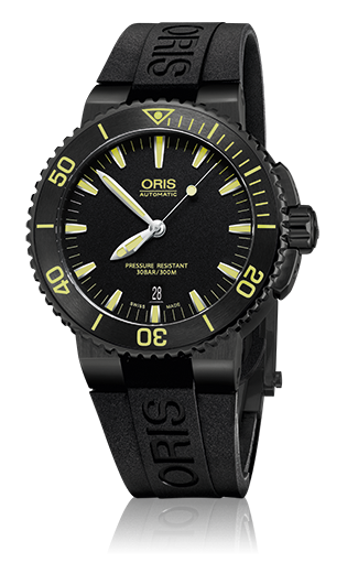Oris 01 733 7653 4722-07 4 26 34BEB : Aquis Date 43 DLC / Black / Rubber
