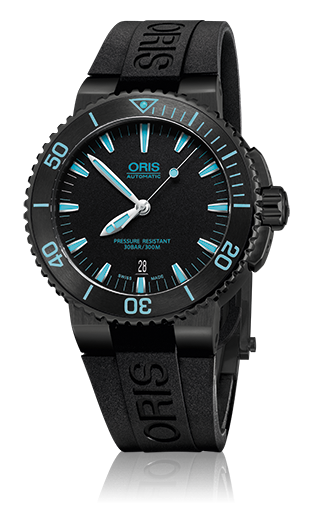Oris 01 733 7653 4725-07 4 26 34BEB : Aquis Date 43 DLC / Black / Rubber