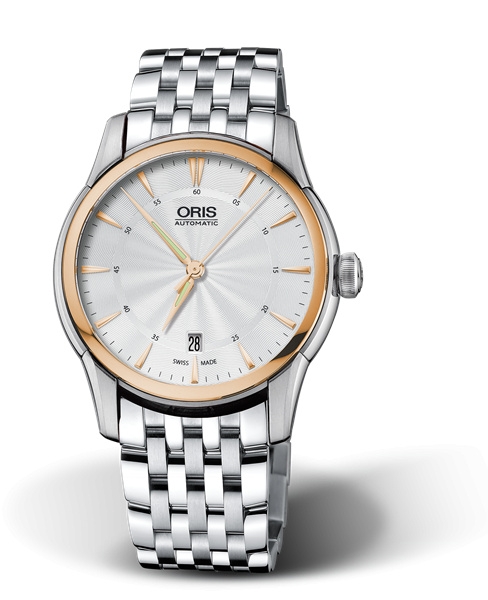 Oris 01 733 7670 6351-07 8 21 77 : Artelier Date 40.5 Stainless Steel - Rose Gold / Silver / Bracelet