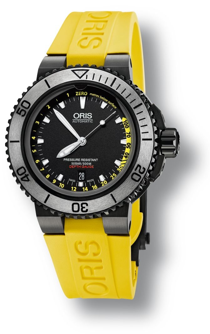 Oris 01 733 7675 4754-Set RS : Aquis Depth Gauge DLC