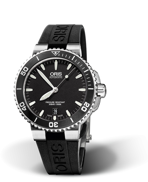 Oris 01 733 7676 4154-07 4 21 34 : Aquis Date 40 Stainless Steel / Black / Rubber