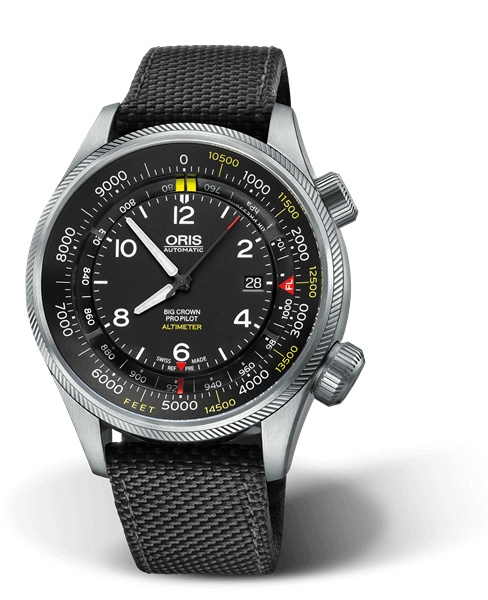 Oris 01 733 7705 4134-Set 5 23 15FC : Big Crown ProPilot Altimeter Feet / Black Textile