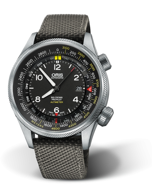 Oris 01 733 7705 4164-Set 5 23 17FC : Big Crown ProPilot Altimeter Meter / Grey Textile