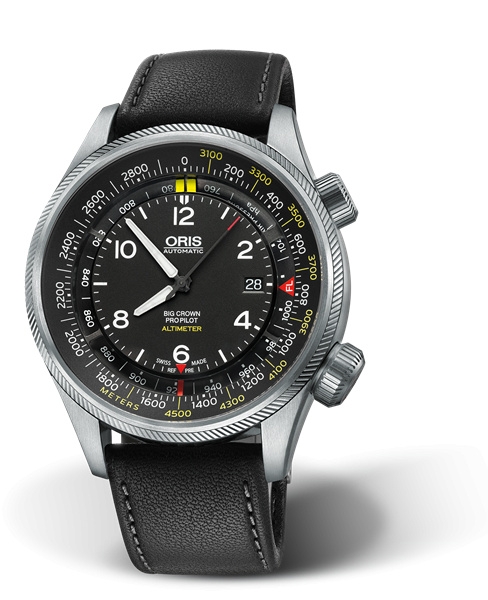 Oris 01 733 7705 4164-Set 5 23 19FC : Big Crown ProPilot Altimeter Meter / Black Leather