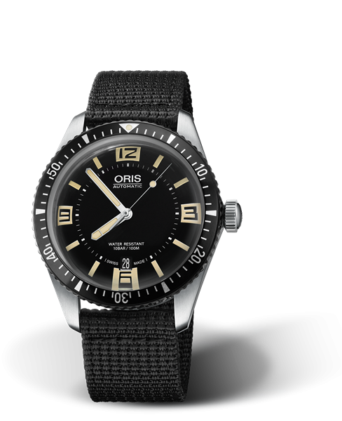 Oris 01 733 7707 4064-07 5 20 24 : Divers Sixty-Five 40 Stainless Steel / Black / Textile