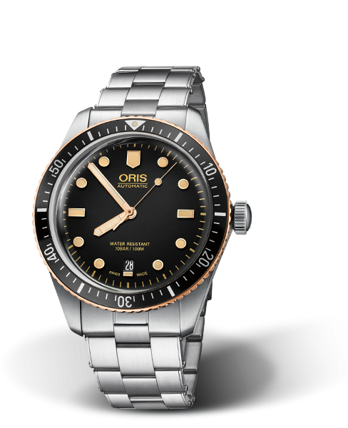 Oris 01 733 7707 4354-07 8 20 18 : Divers Sixty-Five 40 Stainless Steel / Bronze / Black / Bracelet