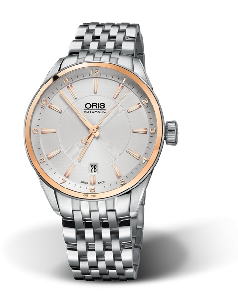 Oris 01 733 7713 6331-07 8 19 80 : Artix Date 39 Stainless Steel - Rose Gold / Silver / Bracelet