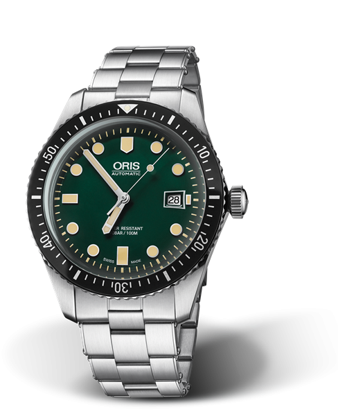 Oris 01 733 7720 4057-07 8 21 18 : Divers Sixty-Five 42 Stainless Steel / Green / Bracelet