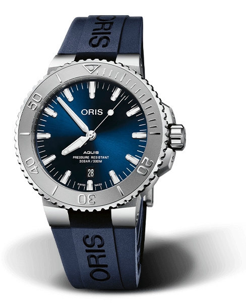 Oris 01 733 7730 4115-Set : Aquis Date 43.5 Bucherer Blue