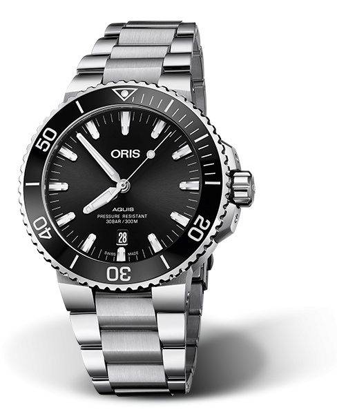 Oris 01 733 7730 4134-07 8 24 05PEB : Aquis Date 43.5 Stainless Steel / Black / Bracelet