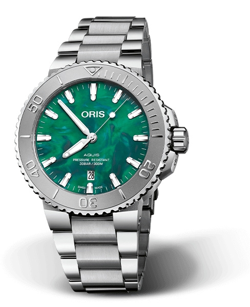 Oris 01 733 7730 4137-07 8 24 05PEB : Aquis Date 43.5 Bracenet