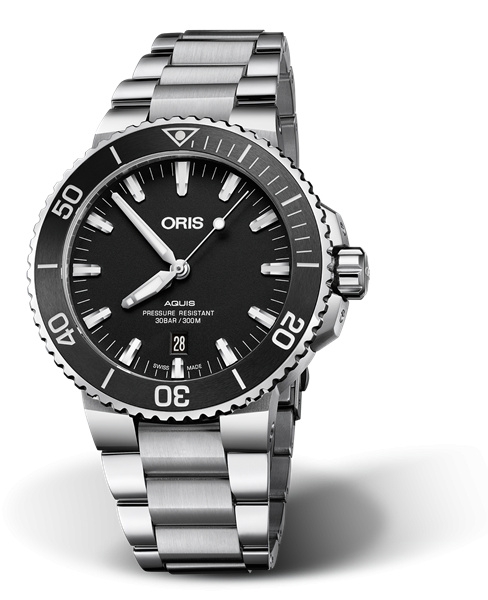 Oris 01 733 7730 4154-07 8 24 05PEB : Aquis Date 43.5 Stainless Steel / Matte Black / Bracelet