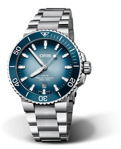 Oris 01 733 7730 4175-Set : Aquis Date 43.5 Lake Baikal Limited Edition