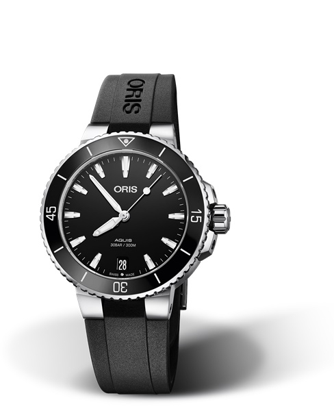 Oris 01 733 7731 4154-07 4 18 64FC : Aquis Date 36.5mm Stainless Steel / Black / Rubber