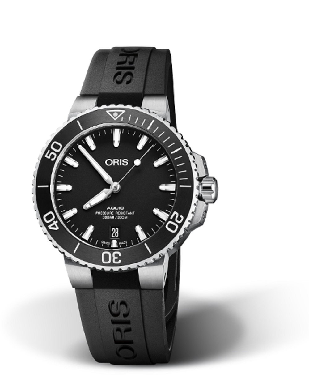 Oris 01 733 7732 4124-07 4 21 64FC : Aquis Date 39.5 Stainless Steel / Black / Rubber