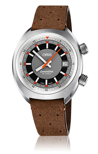 Oris 01 733 7737 4053-07 5 19 43 : Chronoris Date / Grey / Brown Leather